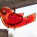 fused glass Wind Chimes,  Suncatcher , red bird