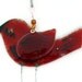 fused glass Wind Chimes, Suncatcher , red bird
