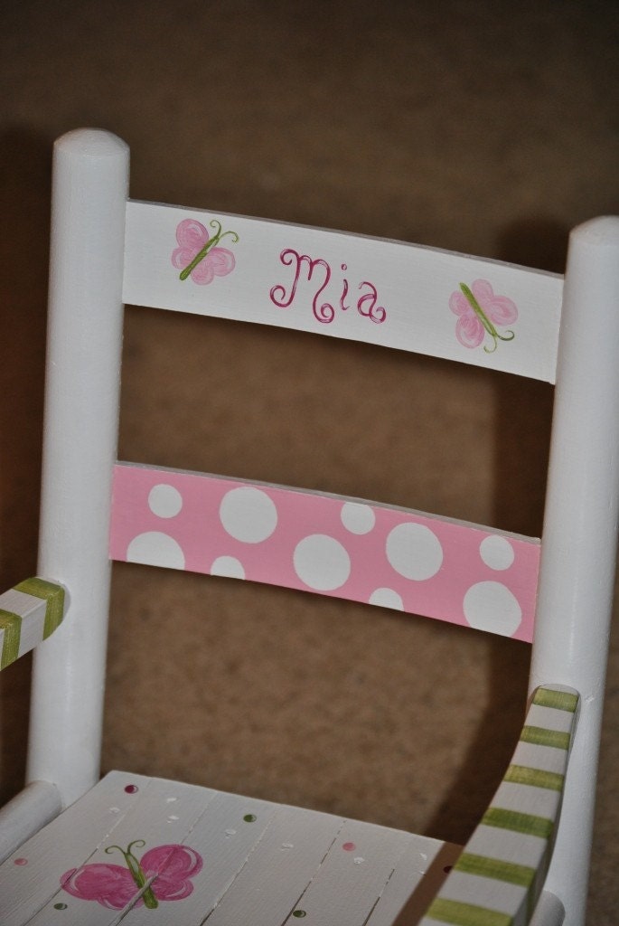 Childrens Rocking Chair. Hand Painted.