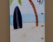 Childrens Canvas Growth Chart.. Hand Painted.