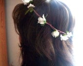 Flower girl Halo, Bridal Head Wreath Woodland Weddings Flower crown ivory Brown Rustic chic wedding accessories ready to ship