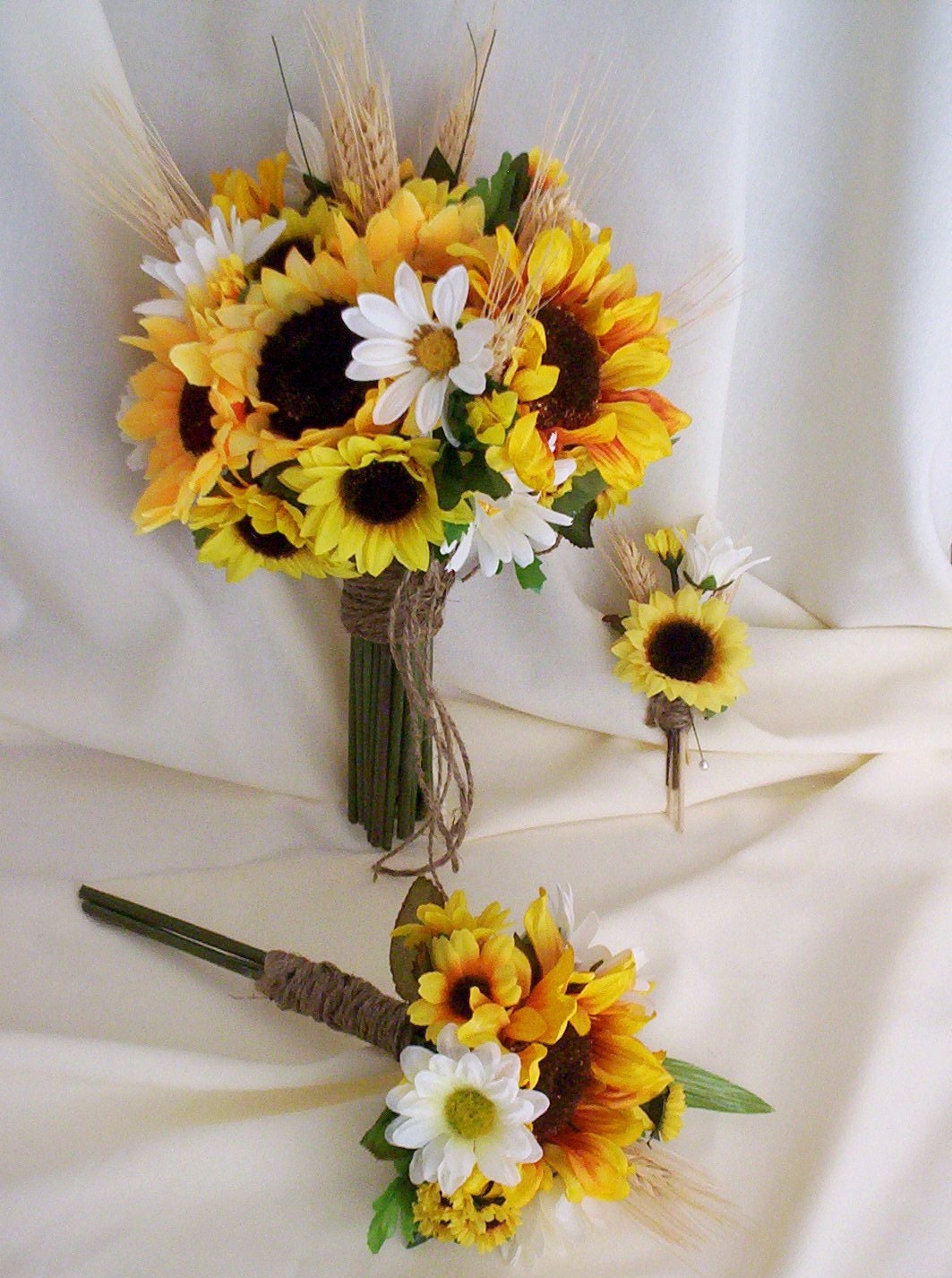 bride brides maids and grooms mens flowers Sunflower bridal bouquet