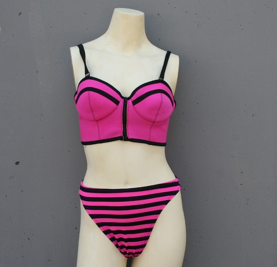 Body Glove Hot Pink Neoprene Bikini By Luckyvintageseattle On Etsy