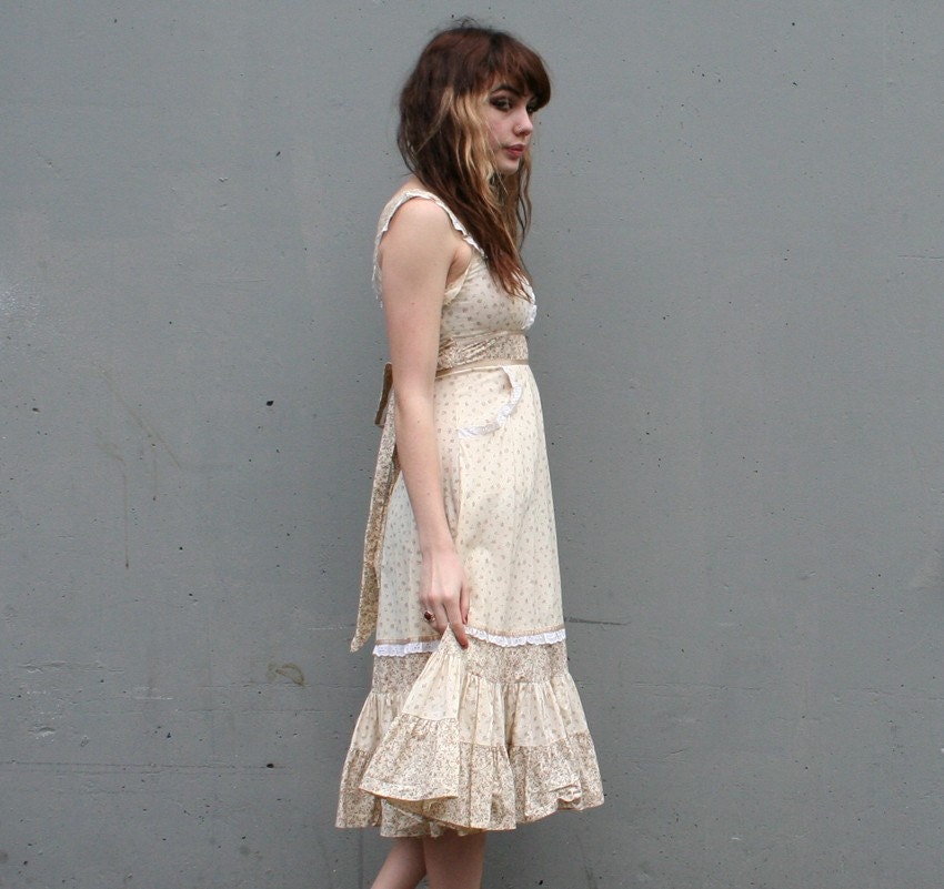 PRETTY PRAIRIE Gunne Sax Calico Sun Dress, xs