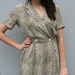 1980s Wrap DRESS / Black & Ivory Snake Skin SILK, xs-s