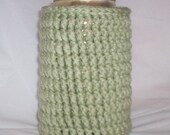Crocheted 12 oz Can Cozy Beer Holder - Sage Green