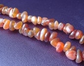 Beautiful Deep Orange Natural Stone, Bead Necklace