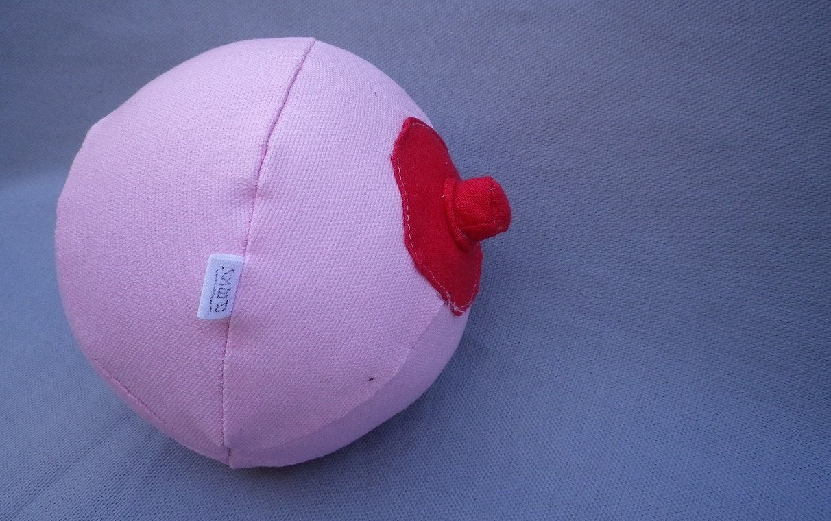 boob ball - pinkish, red niple