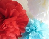 Circus Fever - 4 Tissue Paper Pom Poms Decoration DIY Kit - Fourth 4th of July Il_170x135