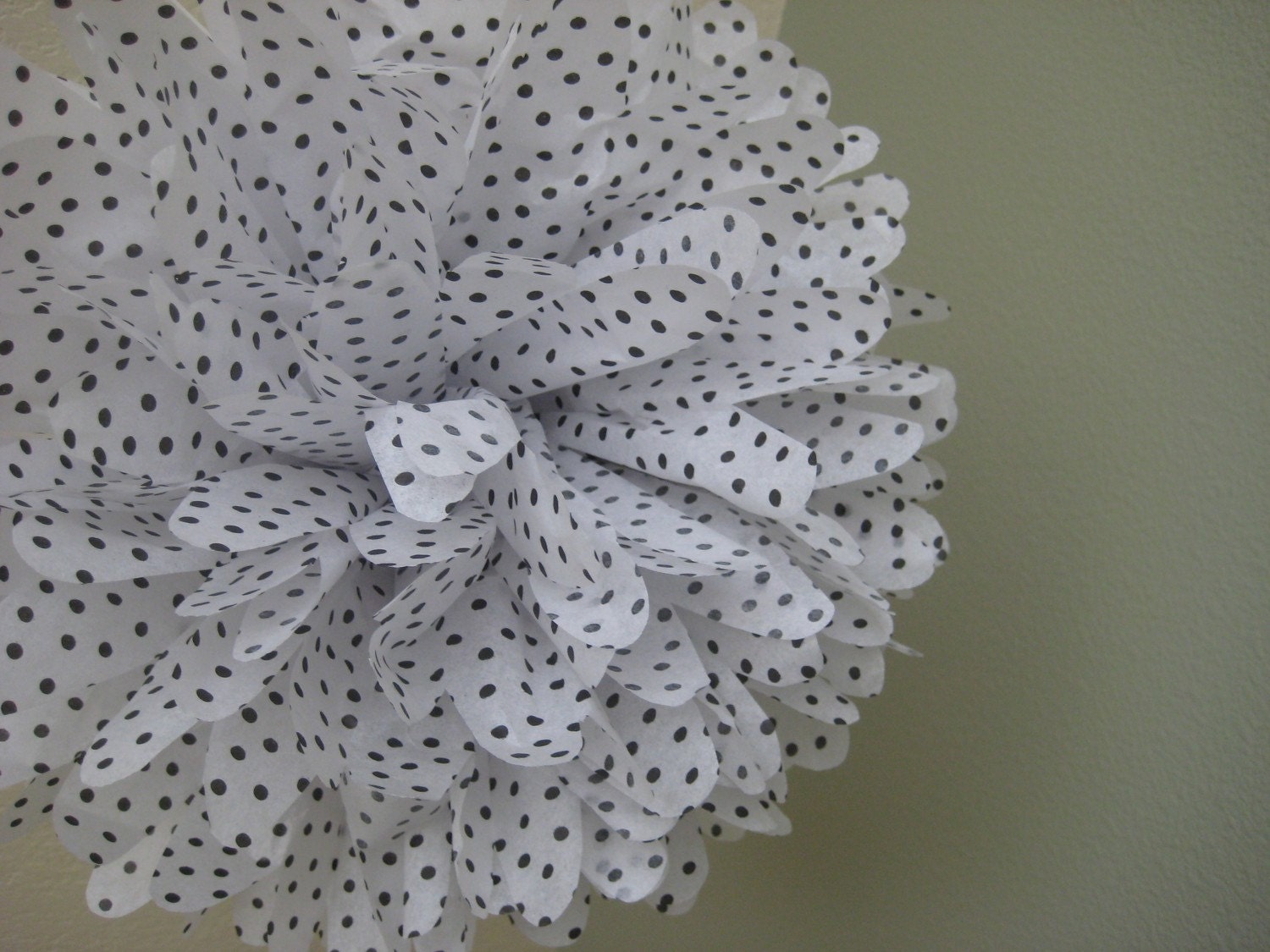 Small Dots - 1 Large Tissue Pom - Black on White Il_170x135