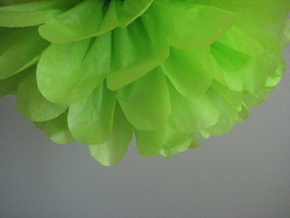 Lime Green 1 Tissue Paper Pom Pom Flower Decor by prosttothehost