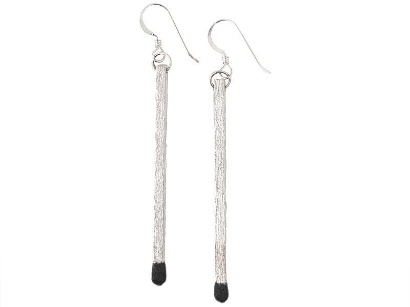 Matchstick Earrings - Black Tips