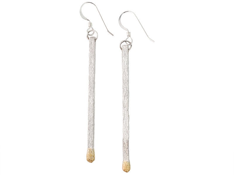 Matchstick Earrings - Gold Tips