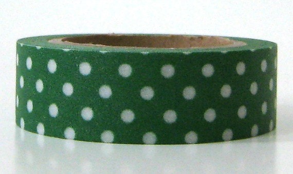 Washi Tape Masking Green Polka Dot