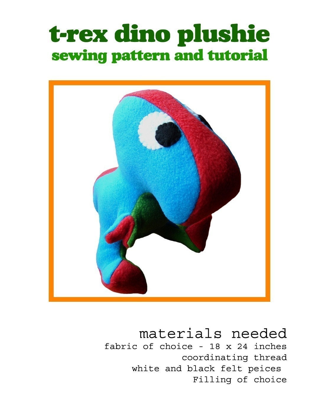 Make Your Own T-Rex Plushie - PATTERN AND TUTORIAL