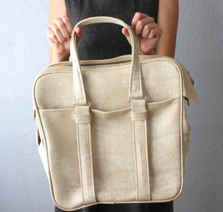 cream samsonite tote bag