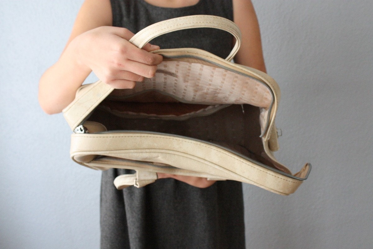 cream samsonite tote bag