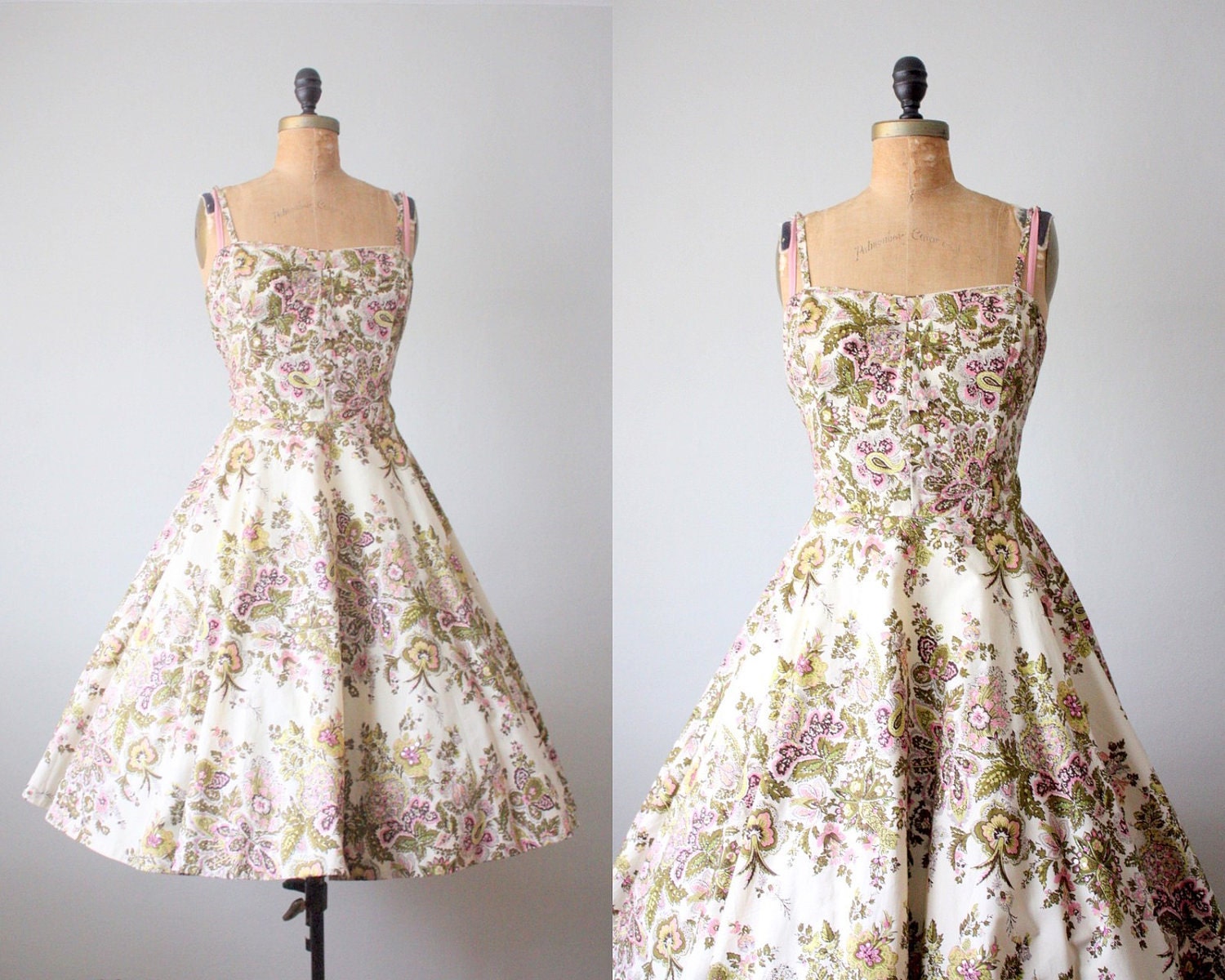vintage 1950's spring garden party dress