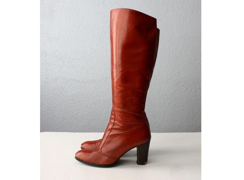 caramel colored knee high boots