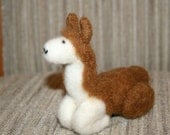 Leroy the Lazy Llama -- Needle Felted Kushed Llama