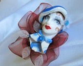 Sylvia Brooch, Lady Face Pin - Flapper, Art Deco, Great for MOTHER'S DAY Gift