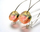 Spring Summer Earrings Perspex Jewellery Pink Allium Flower Acrylic Drop Earrings