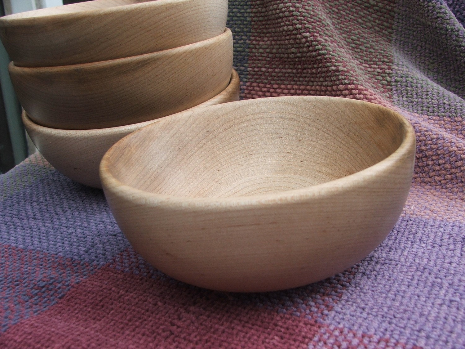Beautiful Maple Hand turned Bowl with Natural Finish - Wooden Bowl
