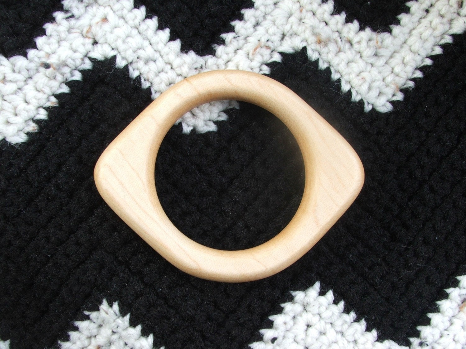 Natural Baby Teething Ring in Rock Maple