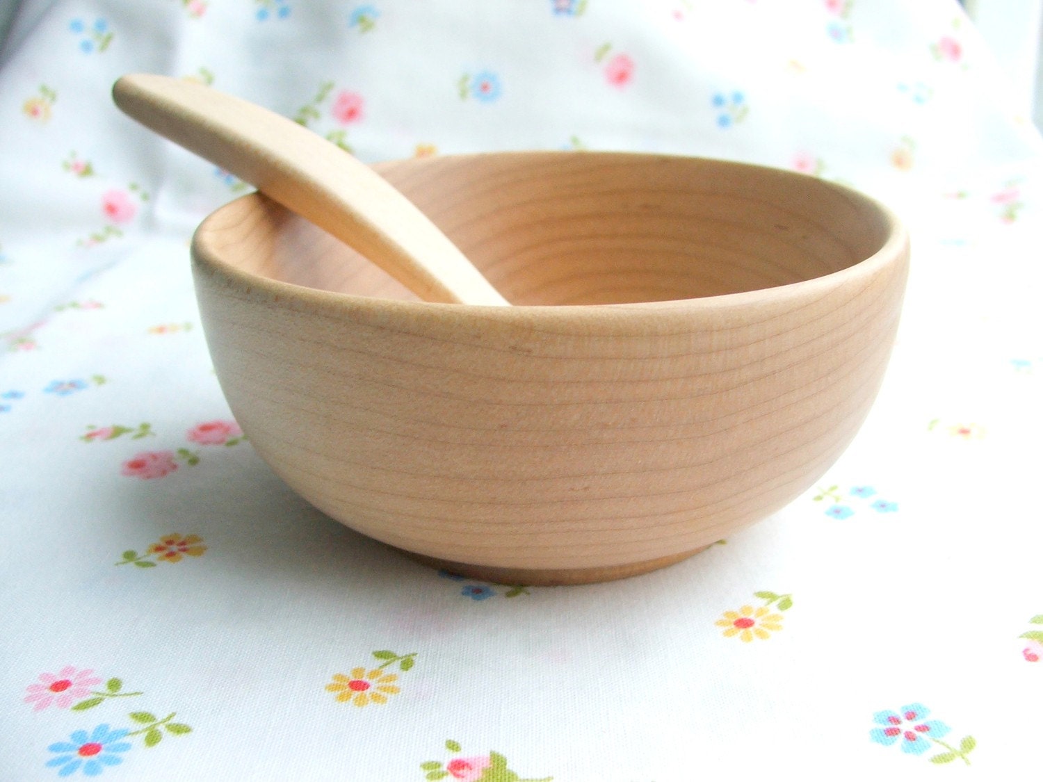 Wooden Baby Bowl and Spoon, in Maple - Wood Dishes