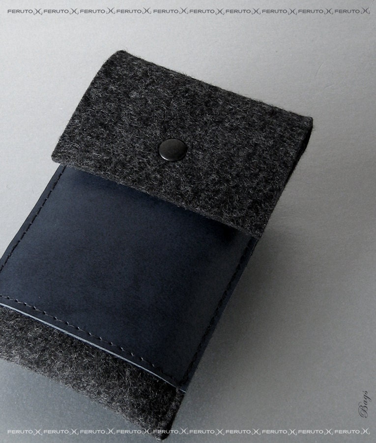iPhone wallet sleeve KUBIST german wool felt and leather wallet and sleeve for your iPhone