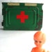 Bright Green Distressed Metal First Aid Box