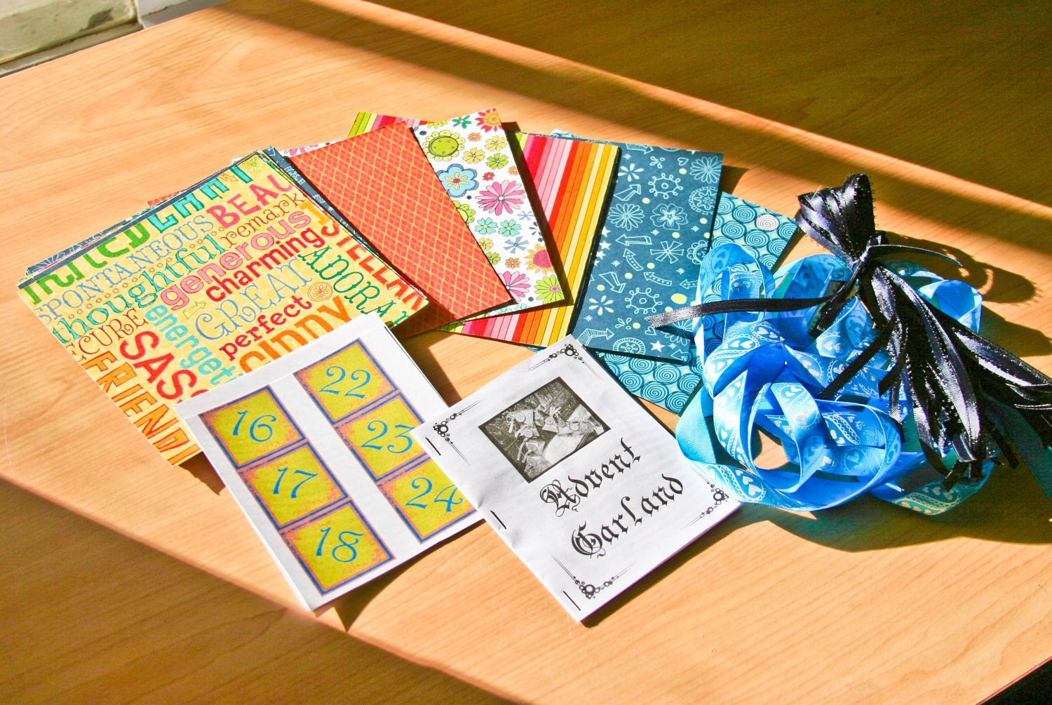24 Day Origami Advent Garland Kit - Day Dreams Bright