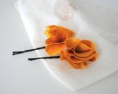 Orange Marmelade. Ruffle Hairpin Set by KimArt - made to order