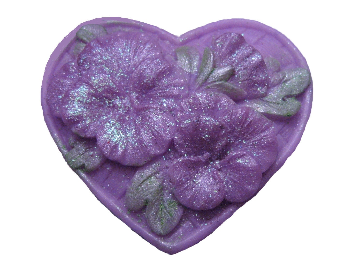 Pansy Soap -  Vegan Soaps - Decorative Soap -  Purple Heart Soap   -  Glycerin Soap  - Moisturizing Soap  -  Fragrance Oil Lilac