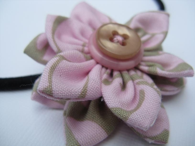 Fabric Flower Headband \/ Fascinator Hand Stitched Pink Perfection