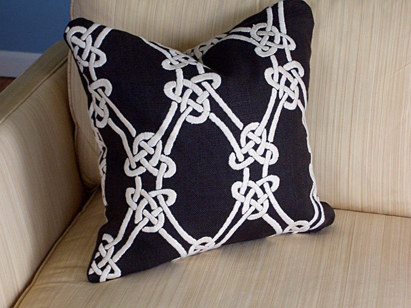 Kelly Wearstler's, Grodian Weave Cushion - Natural on Walnut