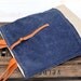 Eco friendly ORGANIC LINEN Dark Indigo Large  French tote bag  with Orange Leather strap / Market tote Bag