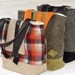 LAST 2 bags /Amy Vintage Wool Tote bag / French Shoulder Bag / Colorful gingham with leather strap / ready to ship