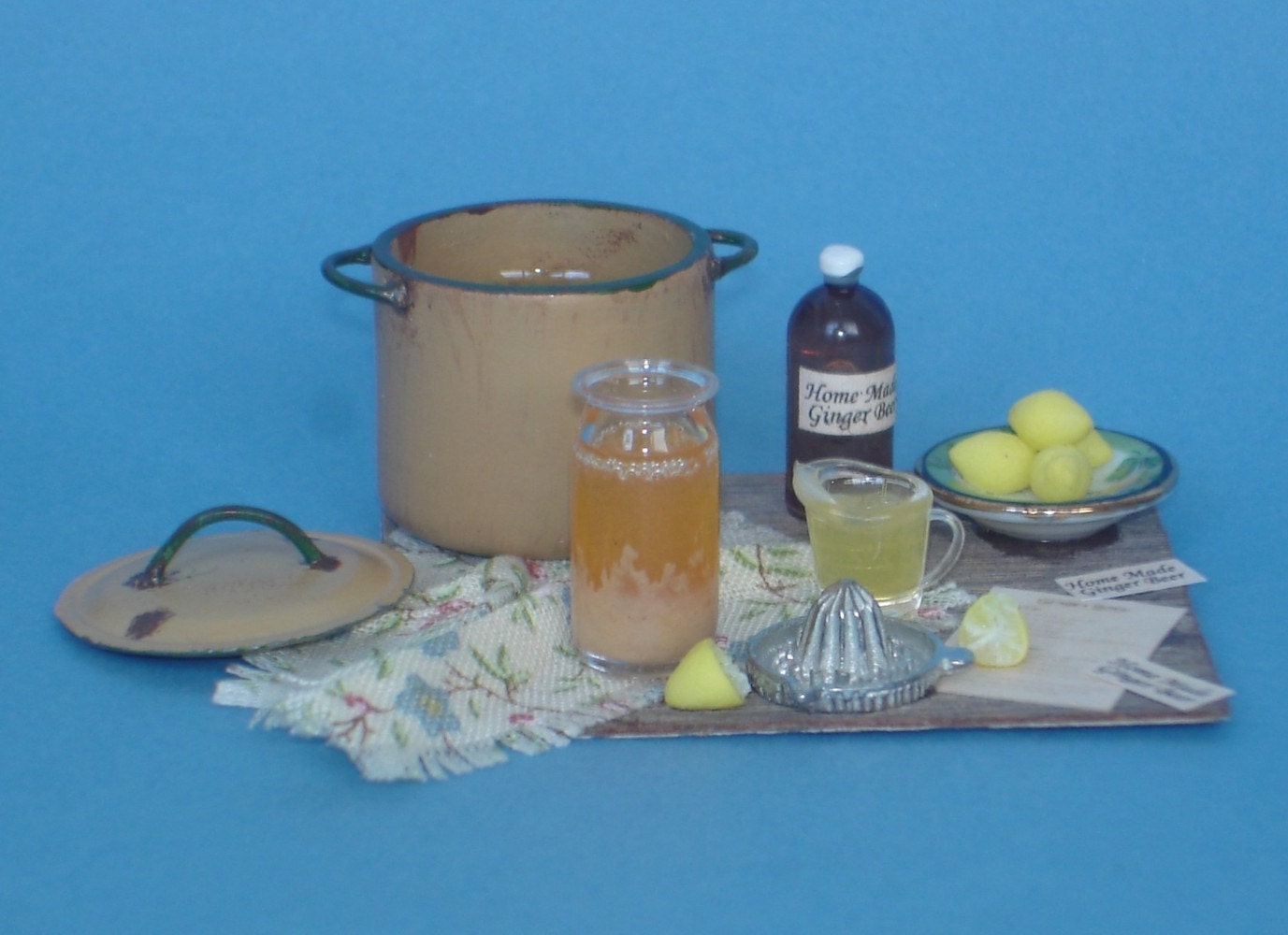 Making Ginger Beer - 1/12 scale preparation board