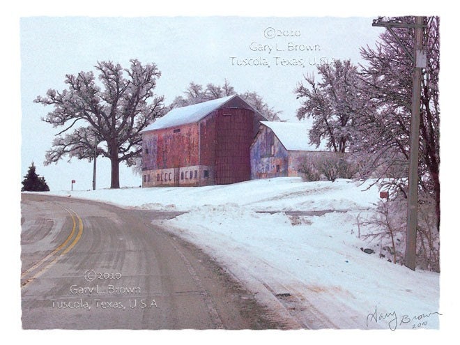 Old Barn and Tree - Limited Edition 9 x 12 Print