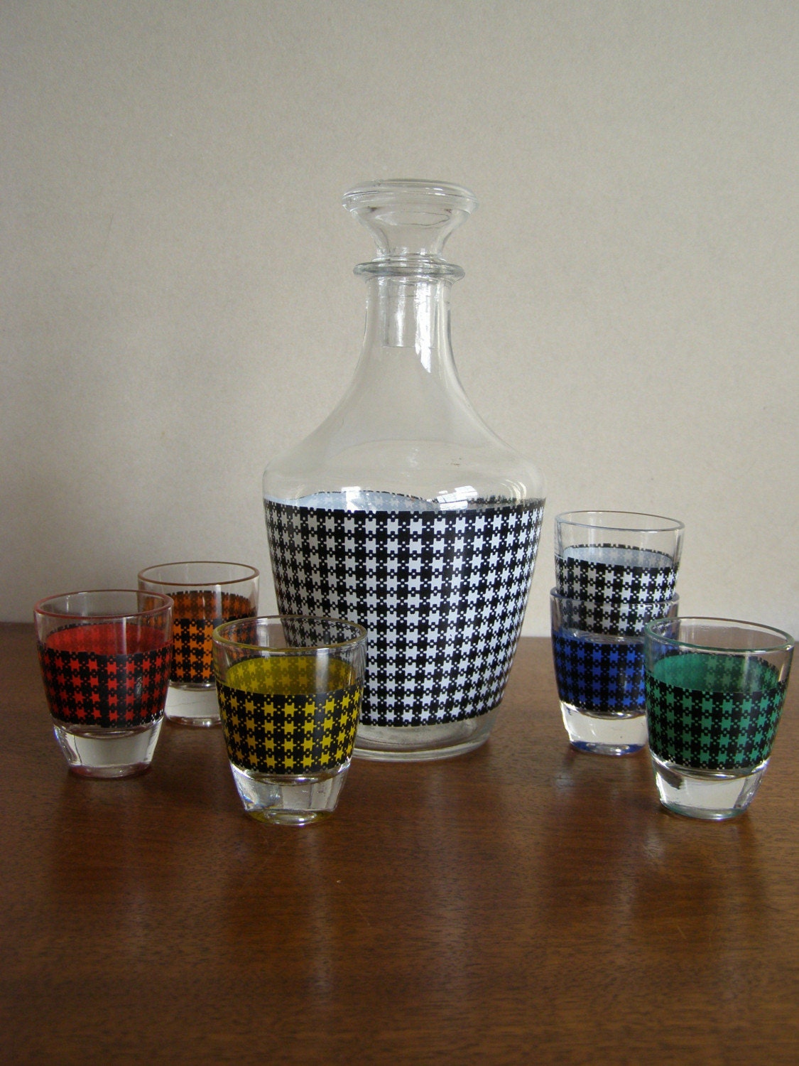 ON SALE Vintage Decanter and Shot Glasses Set by RedEyeVintage