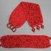 Bead Knit Cuff Bracelets. Mother Daughter Matching Set. Red Fire