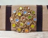 Vintage Rhinestone AB Brooch signed Sarah Coventry