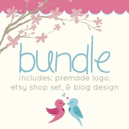 Logo Design Etsy on Bundle   Includes Premade Logo  Blog Design  And Etsy Shop Set
