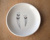 SALE porcelain feather dish . no92