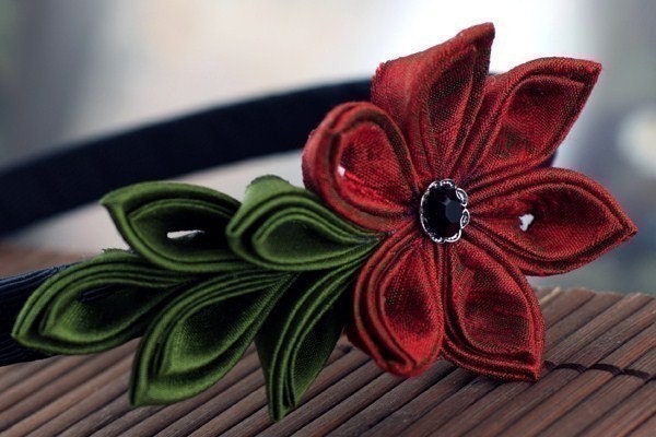 Rambling Rose - Silk Tsumami Kanzashi Flower Headband