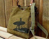 Vintage Military Satchel Hand Painted Sayulita Surf