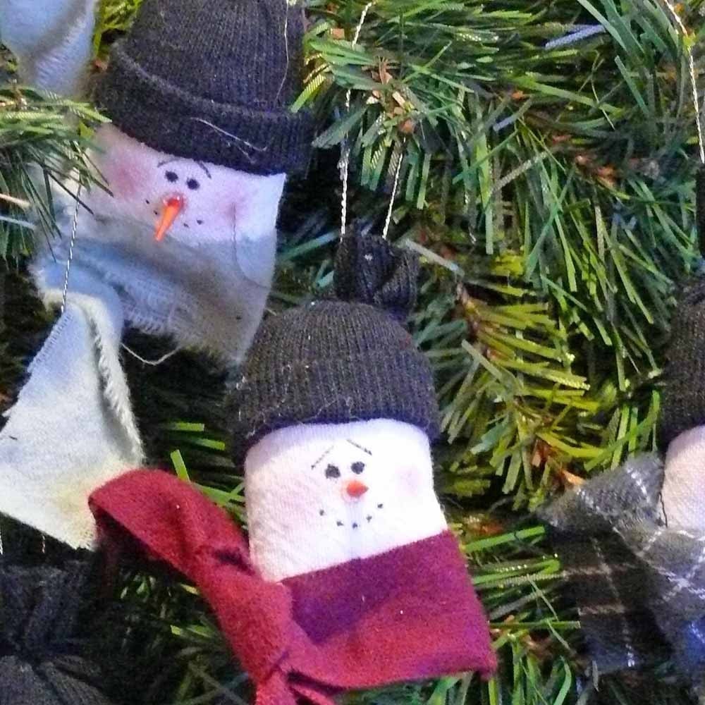 Handmade Snowman Christmas Ornaments or Package Tie On