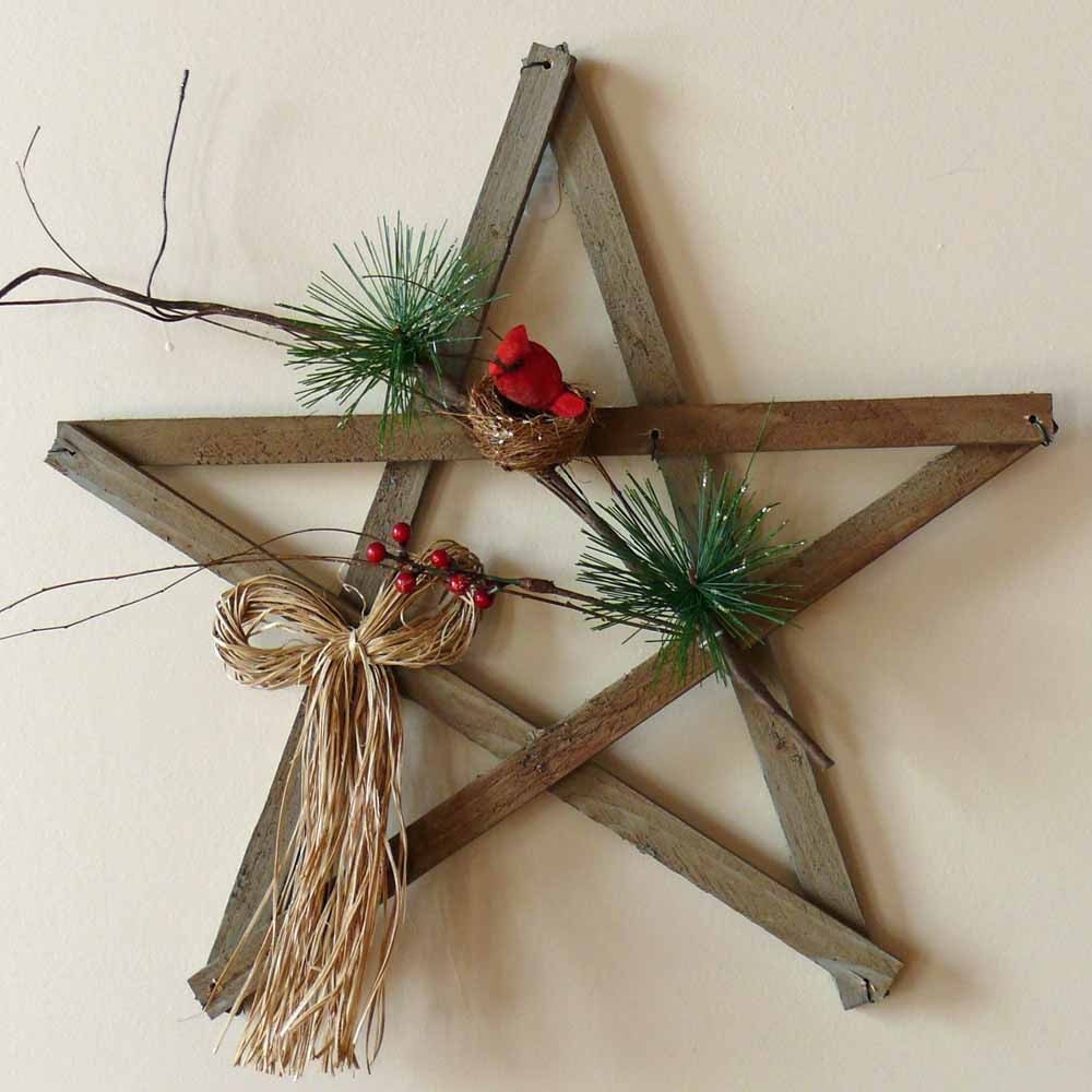 Rustic Wood Star Wall Hanging and Natures Friends