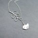 Bird Necklace with Branch 'Melody' - Bird Lariat, Sterling Silver Chain